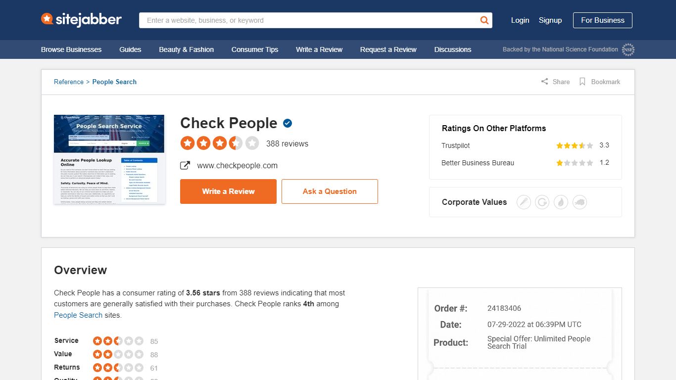 Check People Reviews - 385 Reviews of Checkpeople.com - Sitejabber